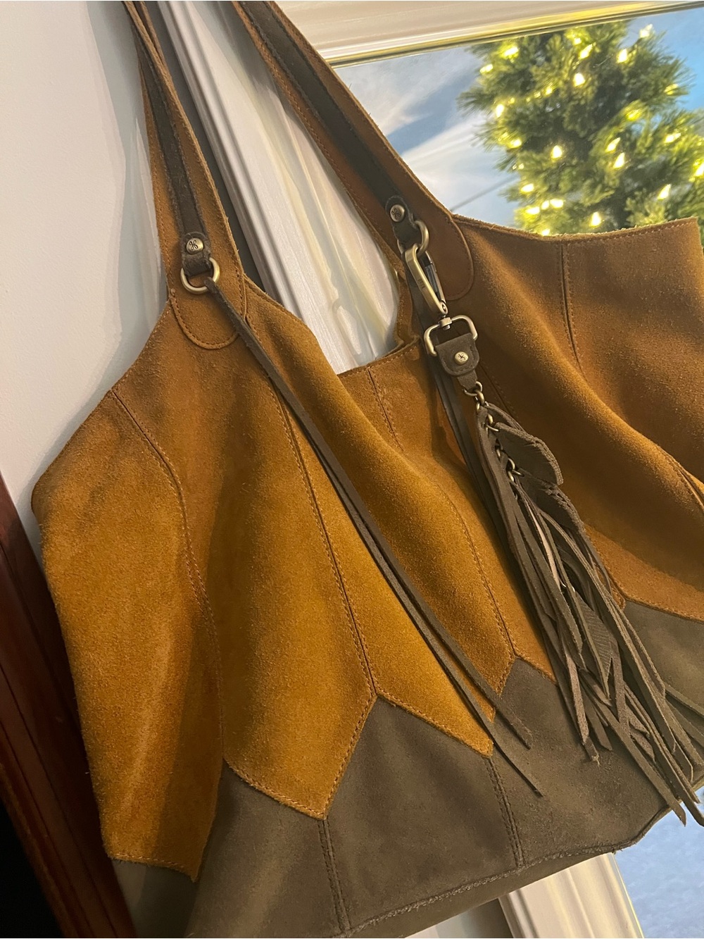 HOBO Two-Tone Suede & Leather Hobo bag - Picture 4 of 13